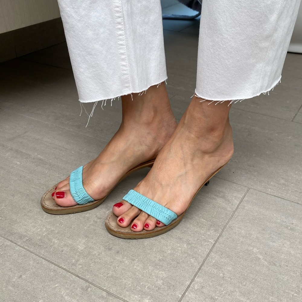 Fendi Strap Kitten Heel Sandals